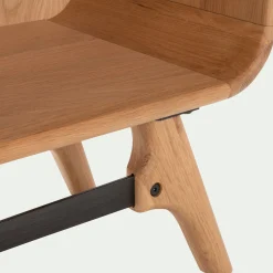 Bibliothèque Et Étagère*alinea Bibliothèque plaquée chêne et piètement chêne massif H200xL110cm- Bois clair