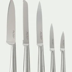 Couteau De Cuisine*alinea Bloc de 5 couteaux en bambou et inox - Naturel