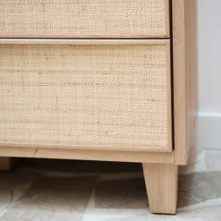 Rangement À Composer*alinea Bloc de 2 grands tiroirs en chêne et raphia L82cm - Bois clair