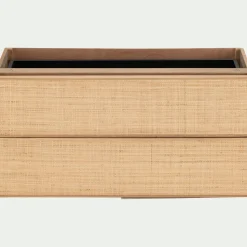 Rangement À Composer*alinea Bloc de 2 grands tiroirs en chêne et raphia L82cm - Bois clair