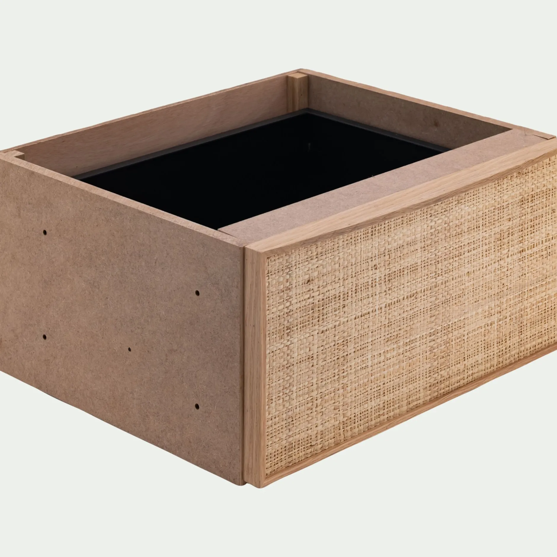 Rangement À Composer*alinea Bloc de 1 tiroir en chêne et raphia L40cm - Bois clair