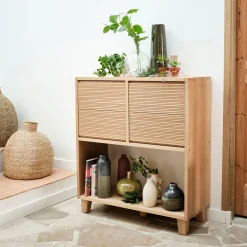 Rangement À Composer*alinea Bloc de 2 tiroirs en chêne strié L40cm - Bois clair