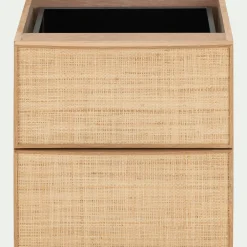 Rangement À Composer*alinea Bloc de 2 tiroirs en chêne et raphia L40cm - Bois clair