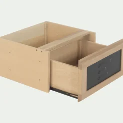 Rangement À Composer*alinea Bloc pour 1 tiroir en placage chêne et acier L40cm - Noir