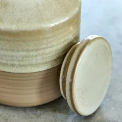 Bocal De Cuisine*alinea Bocal avec couvercle 0,75L en grès - Beige