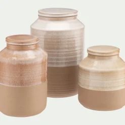 Bocal De Cuisine*alinea Bocal avec couvercle 0,75L en grès - Beige