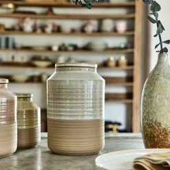 Bocal De Cuisine*alinea Bocal avec couvercle 1,95L en grès - Beige