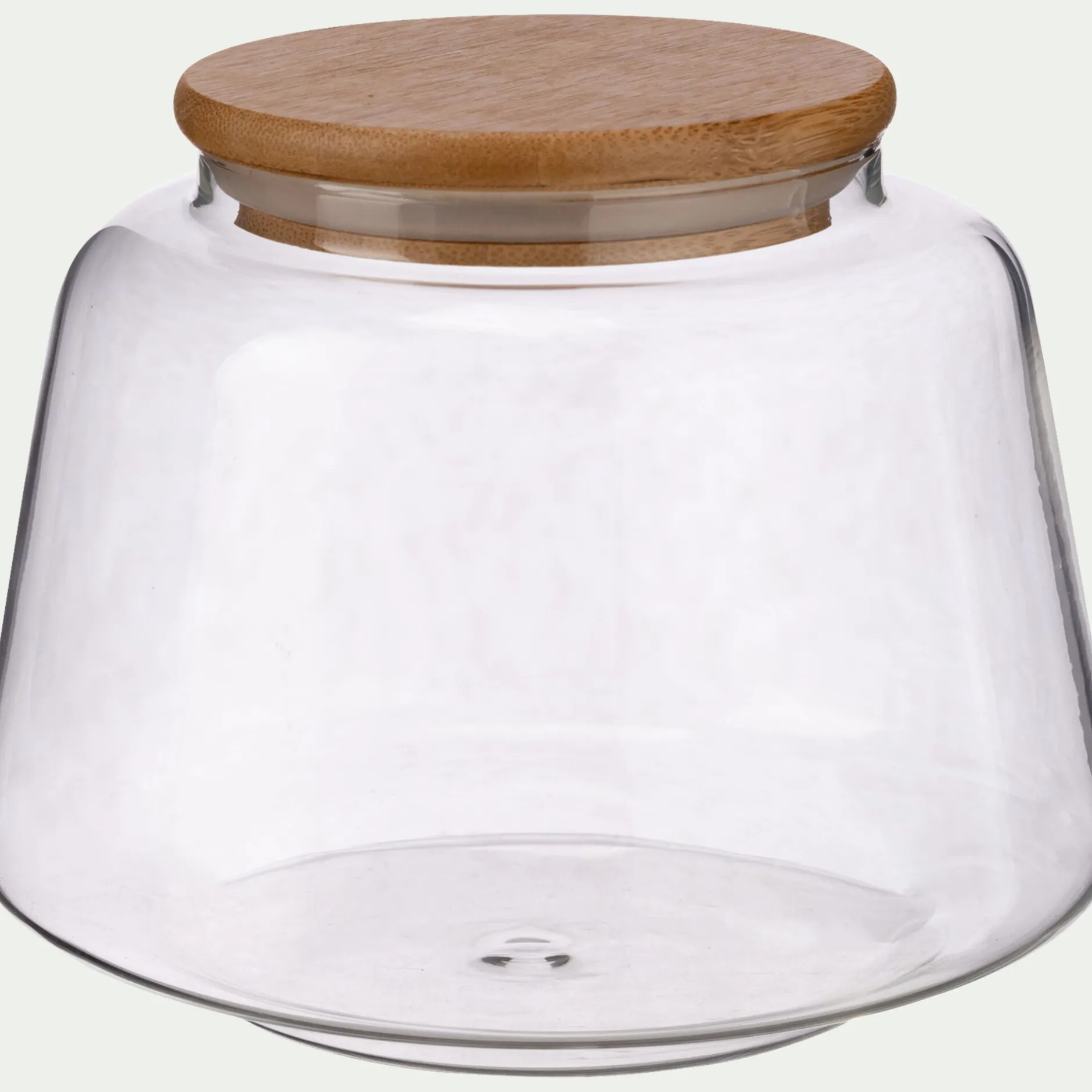 Bocal De Cuisine*alinea Bocal conique en verre avec couvercle en bambou 1L - Transparent