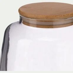 Bocal De Cuisine*alinea Bocal conique en verre avec couvercle en bambou 2,2L - Transparent