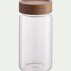 Bocal De Cuisine*alinea Bocal de conservation en verre avec couvercle en acacia 30cl - Transparent