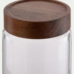 Bocal De Cuisine*alinea Bocal de conservation en verre avec couvercle en acacia 1,3L - Transparent