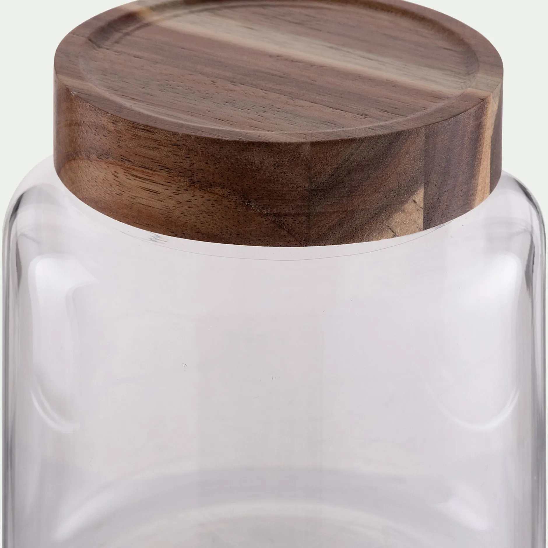 Bocal De Cuisine*alinea Bocal de conservation en verre avec couvercle en acacia 1,25L - Transparent