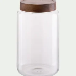 Bocal De Cuisine*alinea Bocal de conservation en verre avec couvercle en acacia 3L - Transparent