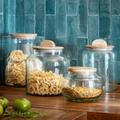 Bocal De Cuisine*alinea Bocal en verre avec couvercle en manguier 3,5L - Transparent