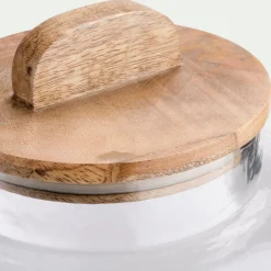 Bocal De Cuisine*alinea Bocal en verre avec couvercle en manguier 3,5L - Transparent