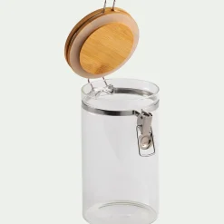 Bocal De Cuisine*alinea Bocal en verre avec couvercle en bambou 1L - Transparent