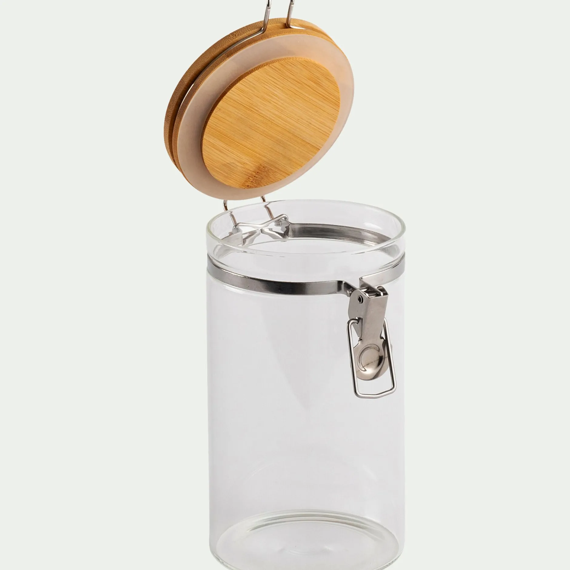Bocal De Cuisine*alinea Bocal en verre avec couvercle en bambou 1L - Transparent