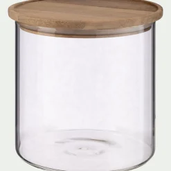 Bocal De Cuisine*alinea Bocal en verre avec couvercle en acacia 1,8L - Transparent