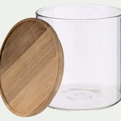 Bocal De Cuisine*alinea Bocal en verre avec couvercle en acacia 1,8L - Transparent