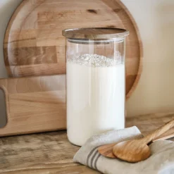 Bocal De Cuisine*alinea Bocal en verre avec couvercle en acacia 2L - transparent