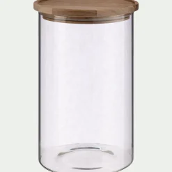 Bocal De Cuisine*alinea Bocal en verre avec couvercle en acacia 2L - transparent