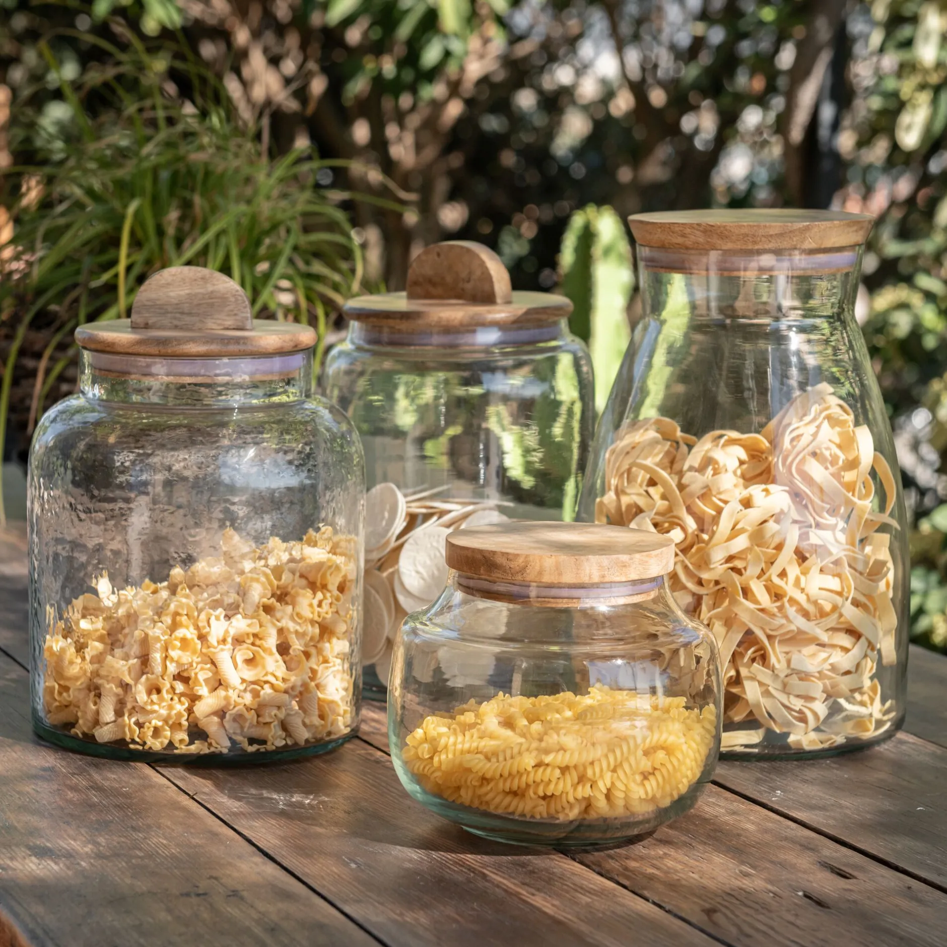 Bocal De Cuisine*alinea Bocal en verre avec couvercle en manguier 1,25L - Transparent