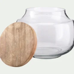 Bocal De Cuisine*alinea Bocal en verre avec couvercle en manguier 1,25L - Transparent