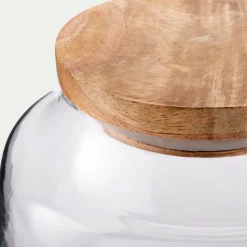 Bocal De Cuisine*alinea Bocal en verre avec couvercle en manguier 1,25L - Transparent