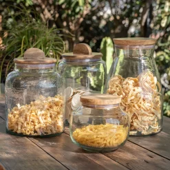 Bocal De Cuisine*alinea Bocal en verre avec couvercle en manguier 4L - transparent