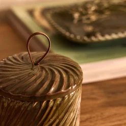 Décoration À Poser*alinea Boite déco en céramique D9,1xH7,5cm - Marron