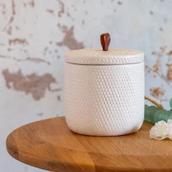 Décoration À Poser*alinea Boite déco en grès - D11xH11cm Blanc