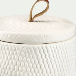 Décoration À Poser*alinea Boite déco en grès - D11xH11cm Blanc