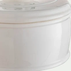 Décoration À Poser*alinea Boite déco en grès D10xH9,8cm - Blanc