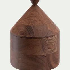 Décoration À Poser*alinea Boite décorative en bois d'acacia D12xH16cm - Naturel