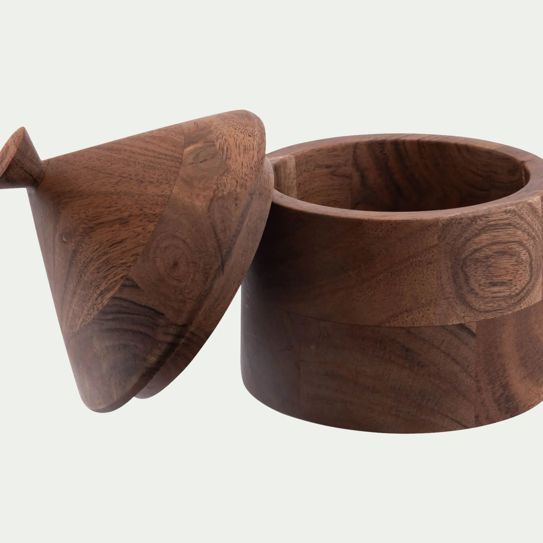 Décoration À Poser*alinea Boite décorative en bois d'acacia D12xH16cm - Naturel