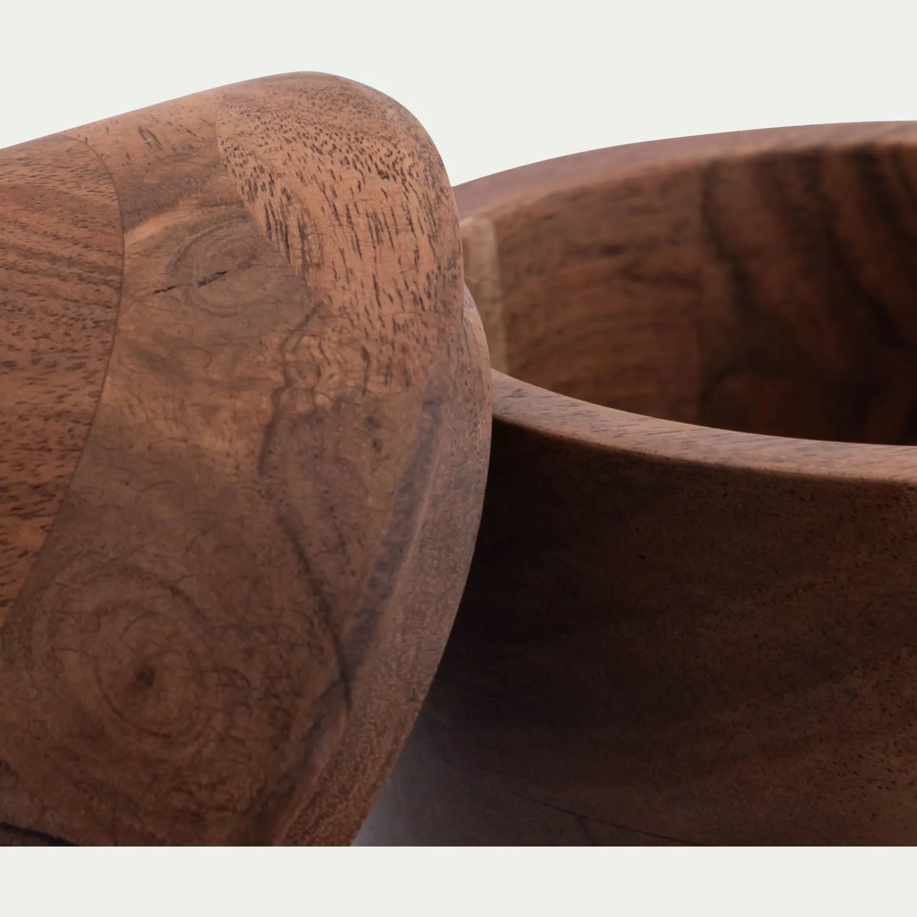 Décoration À Poser*alinea Boite décorative en bois d'acacia D12xH16cm - Naturel