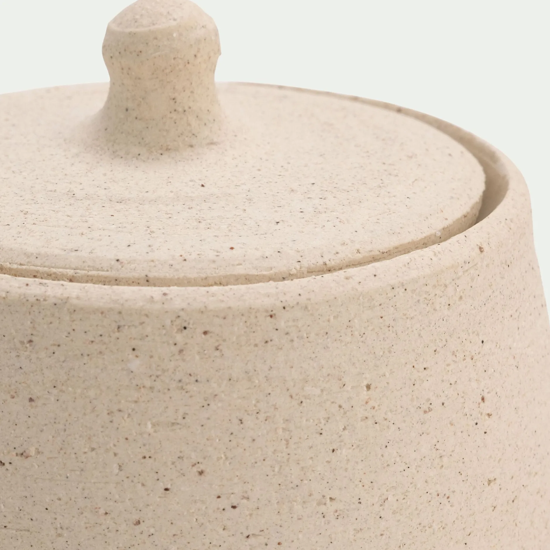 Décoration À Poser*alinea Boite décorative en grès D9,5xH10cm - Beige