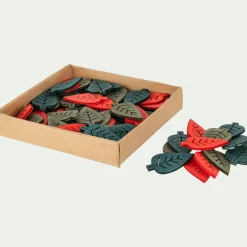 Décoration De La Table De Noël|Vase Et Branchage De Noël*alinea Boite de 20 feuilles déco - D12xP2,5cm multicolore Vert