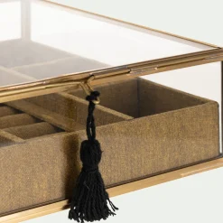 Boîte De Rangement|Décoration À Poser*alinea Boite en laiton et en verre 21x21x8cm - Doré