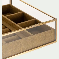 Boîte De Rangement|Décoration À Poser*alinea Boite en laiton et en verre 21x21x8cm - Doré