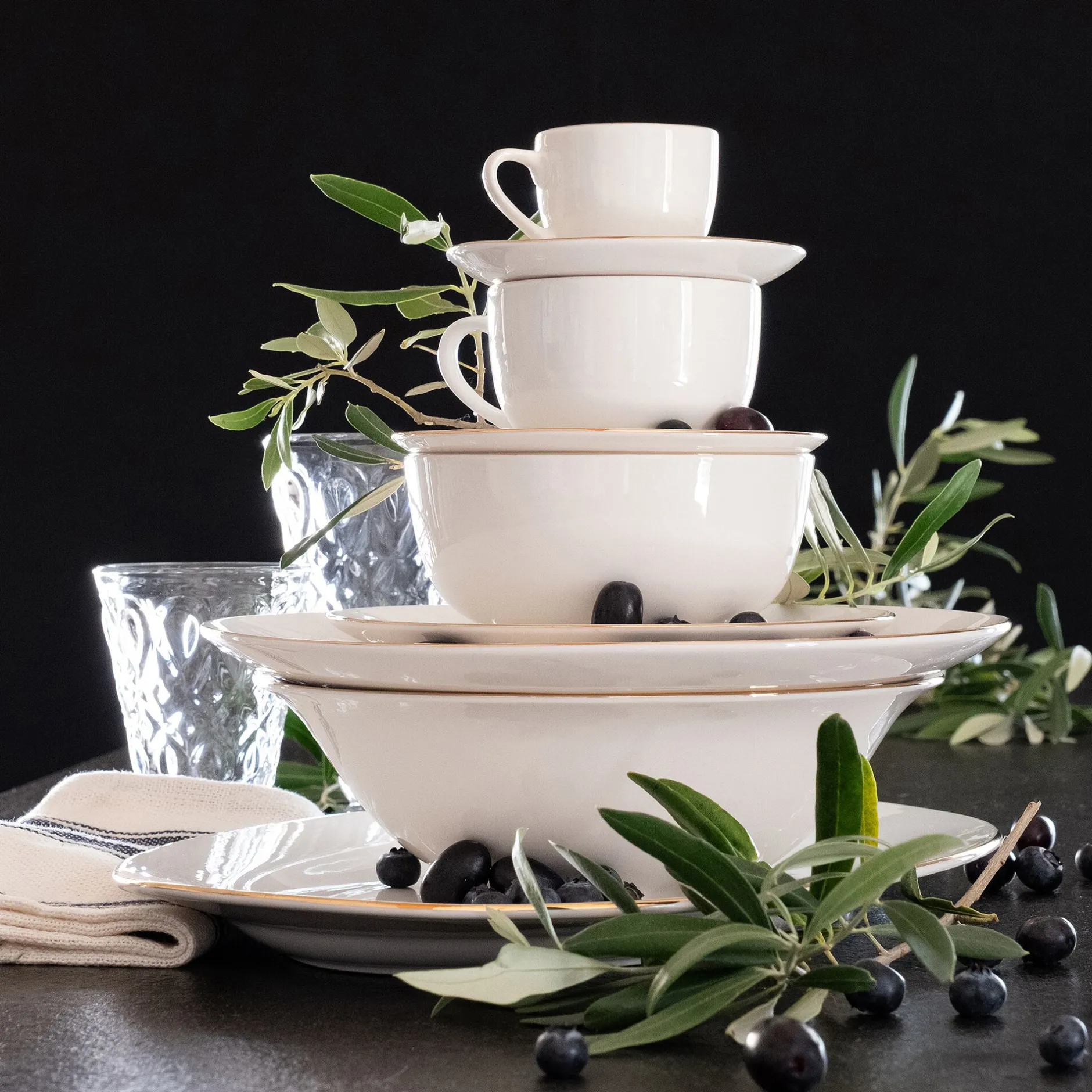 Vaisselle Petit Déjeuner|Bol*alinea Bol avec liseré en porcelaine D13,5cm - Blanc