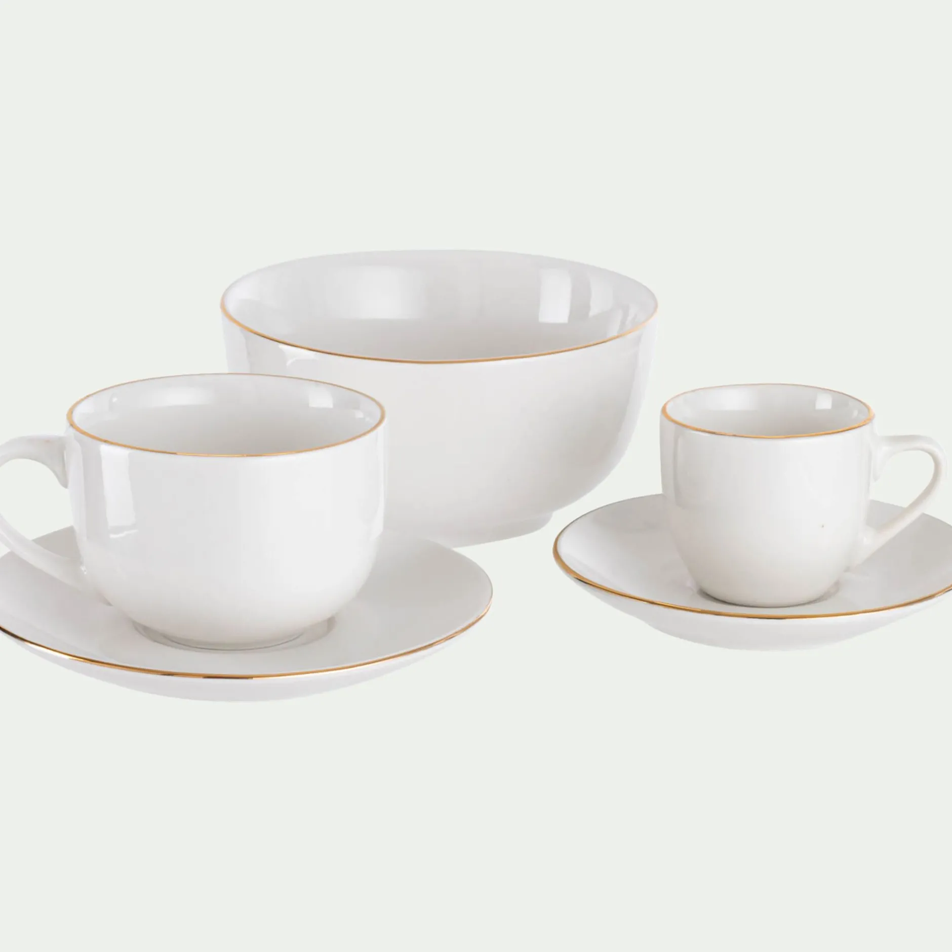Vaisselle Petit Déjeuner|Bol*alinea Bol avec liseré en porcelaine D13,5cm - Blanc