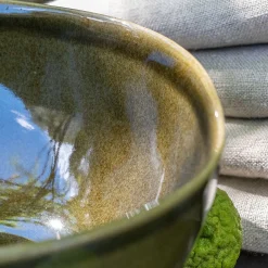 Vaisselle Petit Déjeuner|Bol*alinea Bol organique en grès D16cm - cèdre Vert