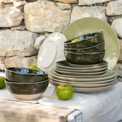 Vaisselle Petit Déjeuner|Bol*alinea Bol organique en grès D16cm - cèdre Vert