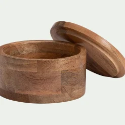 Matelas Enfant|Boîte De Rangement Enfant*alinea Boîte déco avec couvercle en manguier D15xH8,5cm - Marron