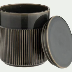 Décoration À Poser*alinea Boîte déco en grès D11xH13,5cm - Bleu