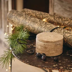 Décoration À Poser*alinea Boîte déco en travertin D11cm - Naturel