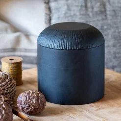 Décoration À Poser*alinea Boîte déco ronde en manguier D15xH15,5cm - Noir