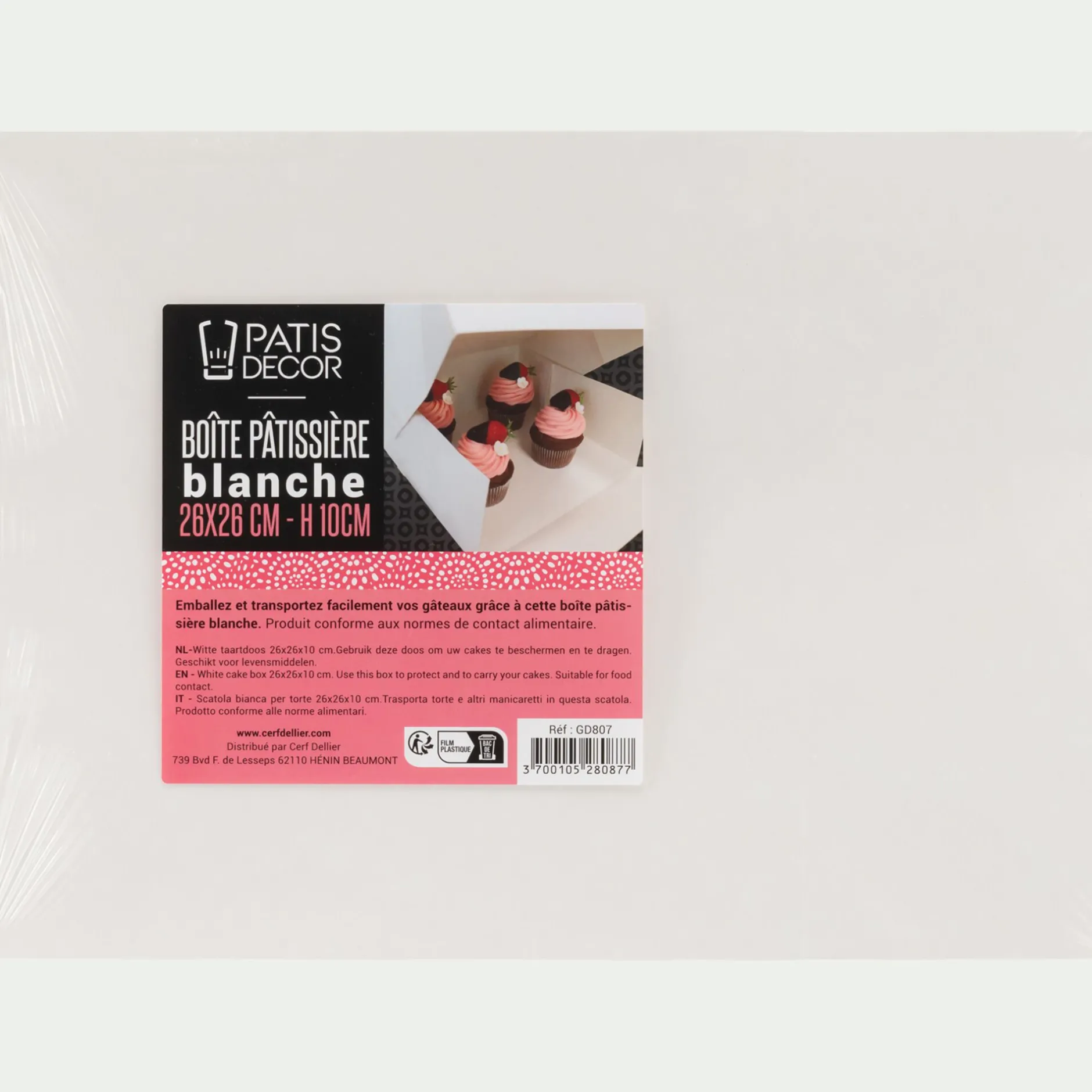 Ustensile Pour Pâtisserie*alinea Boîte pâtissière L26xl26xH10cm - Blanc