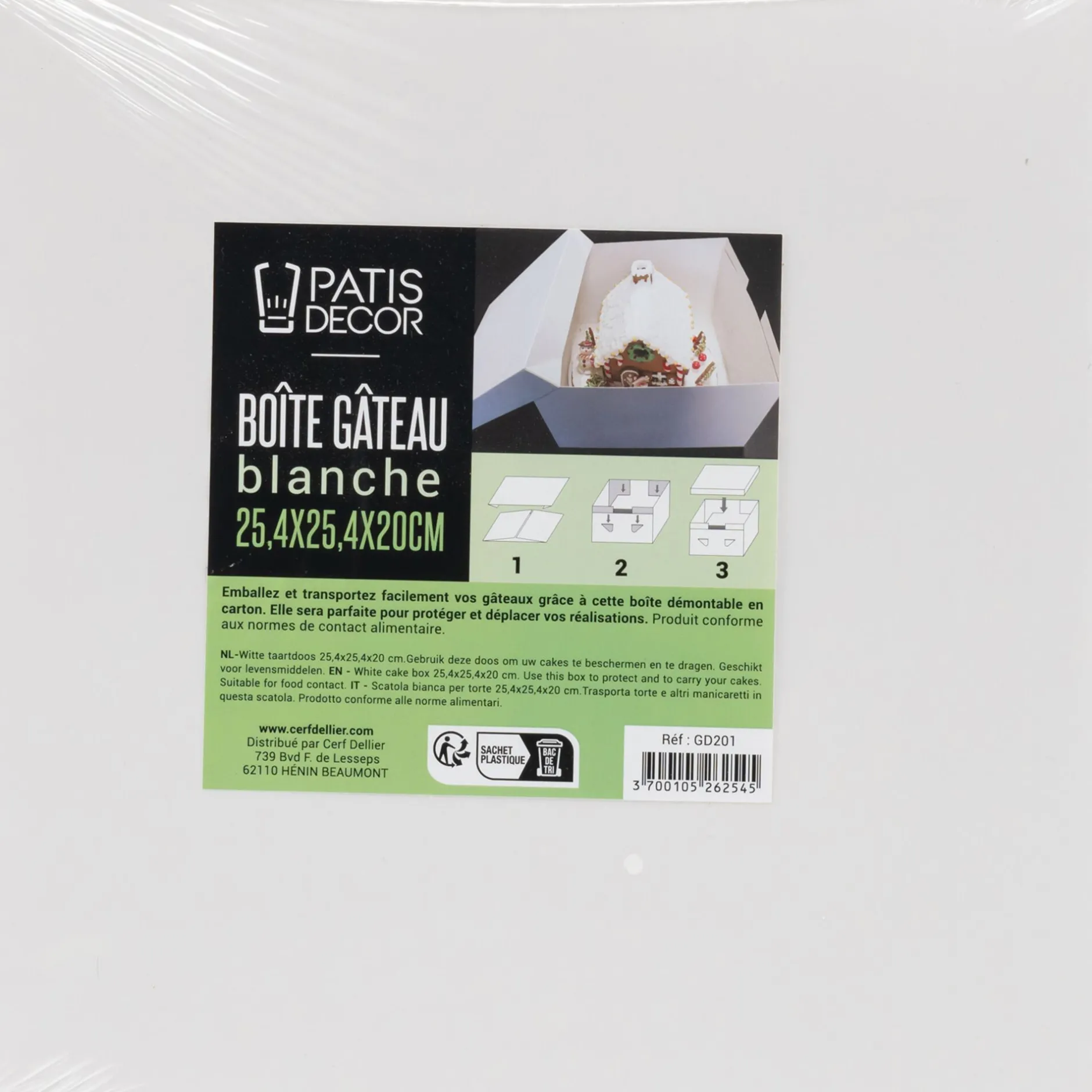 Ustensile Pour Pâtisserie*alinea Boîte pâtissière L25,4xl25,4xH20cm - Blanc